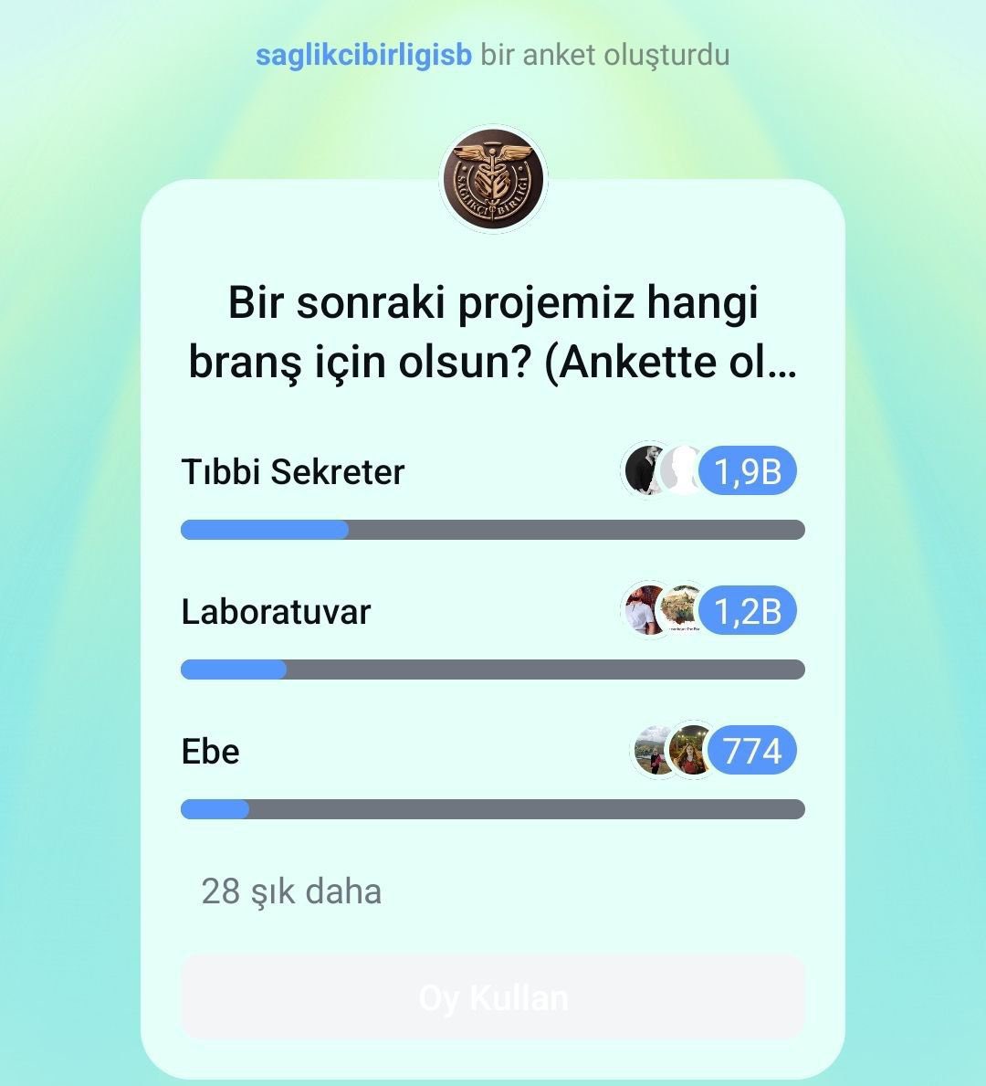 Biz sorduk, siz cevapladınız!

Bir sonraki projemiz “Tıbbi Laboratuvar Teknikerleri” için olacak.

Hedefimiz ise bu kıymetli branşın istihdam başta olmak üzere ana problemlerini Bakanlık nezdinde somut projeyle çözmek! Başlıyoruz!