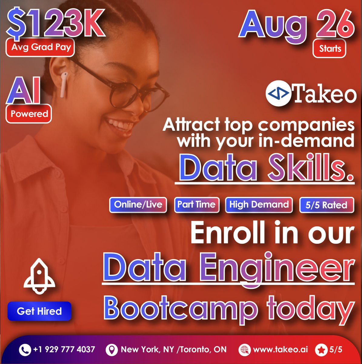 takeo_ai's tweet photo. Join https://t.co/i0QpVlIaro's Data Engineer Bootcamp with 3-5 months of apprenticeship and build in-demand data skills.

𝐓𝐨 𝐀𝐩𝐩𝐥𝐲: https://t.co/JCXBr4RZih

#dataengineerbootcamp #learndataengineering #dataskills #bigdata #codingbootcamp #careeropportunity #techcareer https://t.co/BAmcsm39il