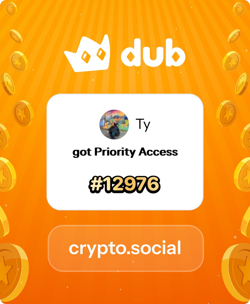tydntspcc's tweet photo. I just got Priority Access to Dub! Let’s make memecoins PvE again. Get in early™. https://t.co/N5aVoIZMOP https://t.co/L90G3nyMSy