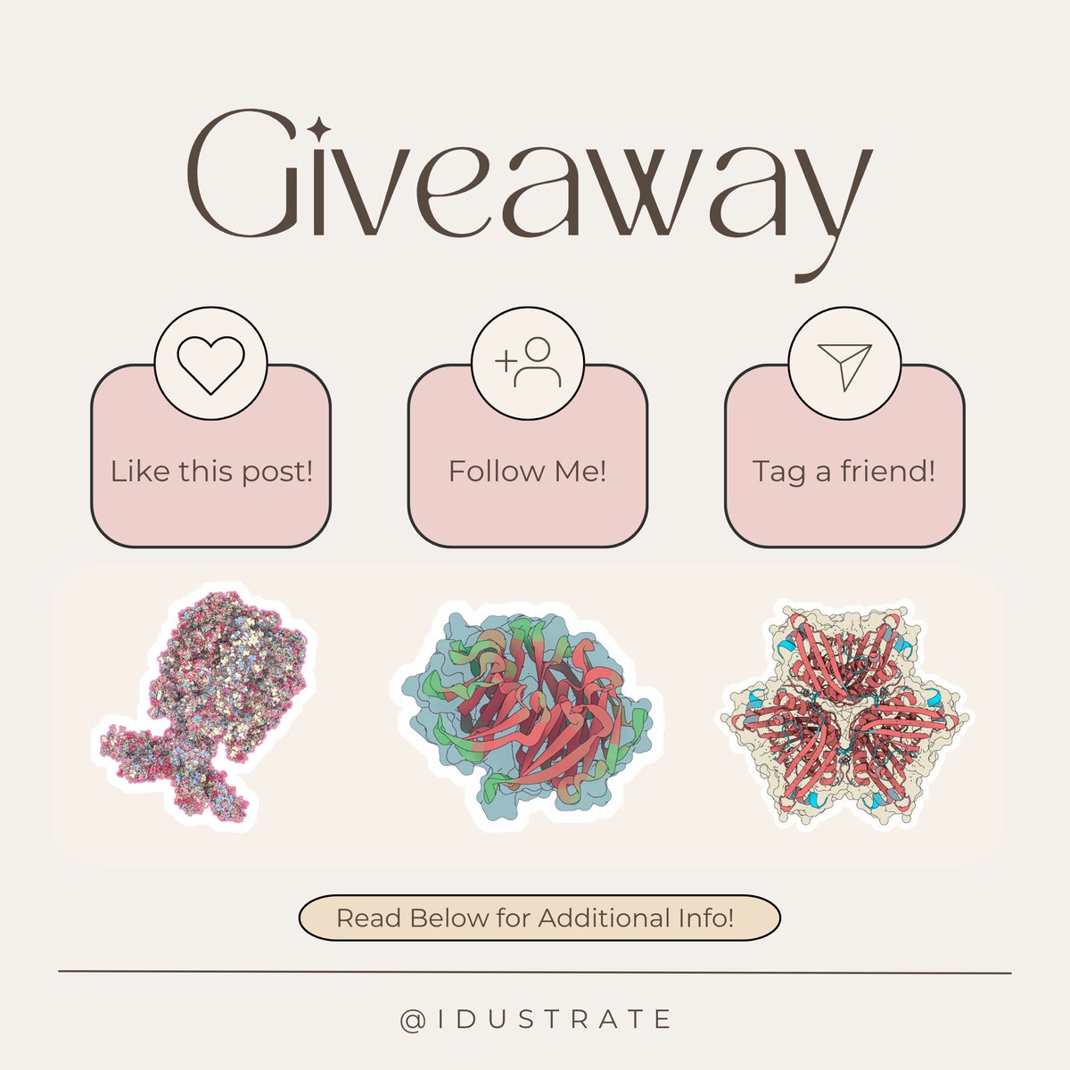 IvanaDuic's tweet photo. There’s a #giveaway on my Insta going on right now. Win a protein structure stickers. Go check it out! My handle is: idustrate
🌟👩🏻💻
#proteinstickers #sciart https://t.co/pW314GoaT0