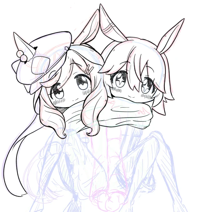 WIP冬コミサクカの絵!はたして朝までに描けるのか! 