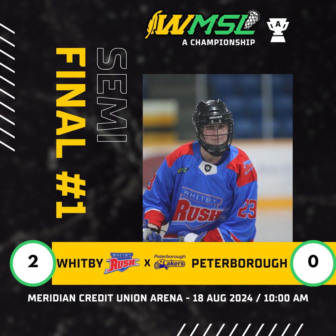 Whitby Going for the Repeat!

An entertaining and hard fought game saw Whitby edge Peterborough.

Peterborough  had a great season and didn't look at all like the rookies they are. We  are excited to see what they bring next year.

Watch replay &amp; final on MSL Youtube.