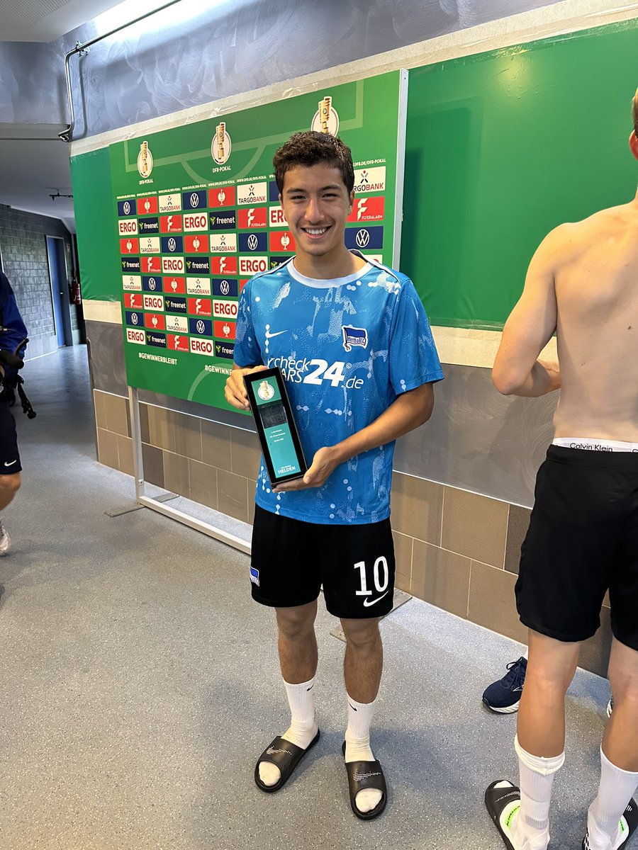 Ibrahim #Maza ist beim #Hertha-Sieg in Rostock im #DFB-Pokal zum Man of the Match gewählt worden #FCHBSC #hahohe
