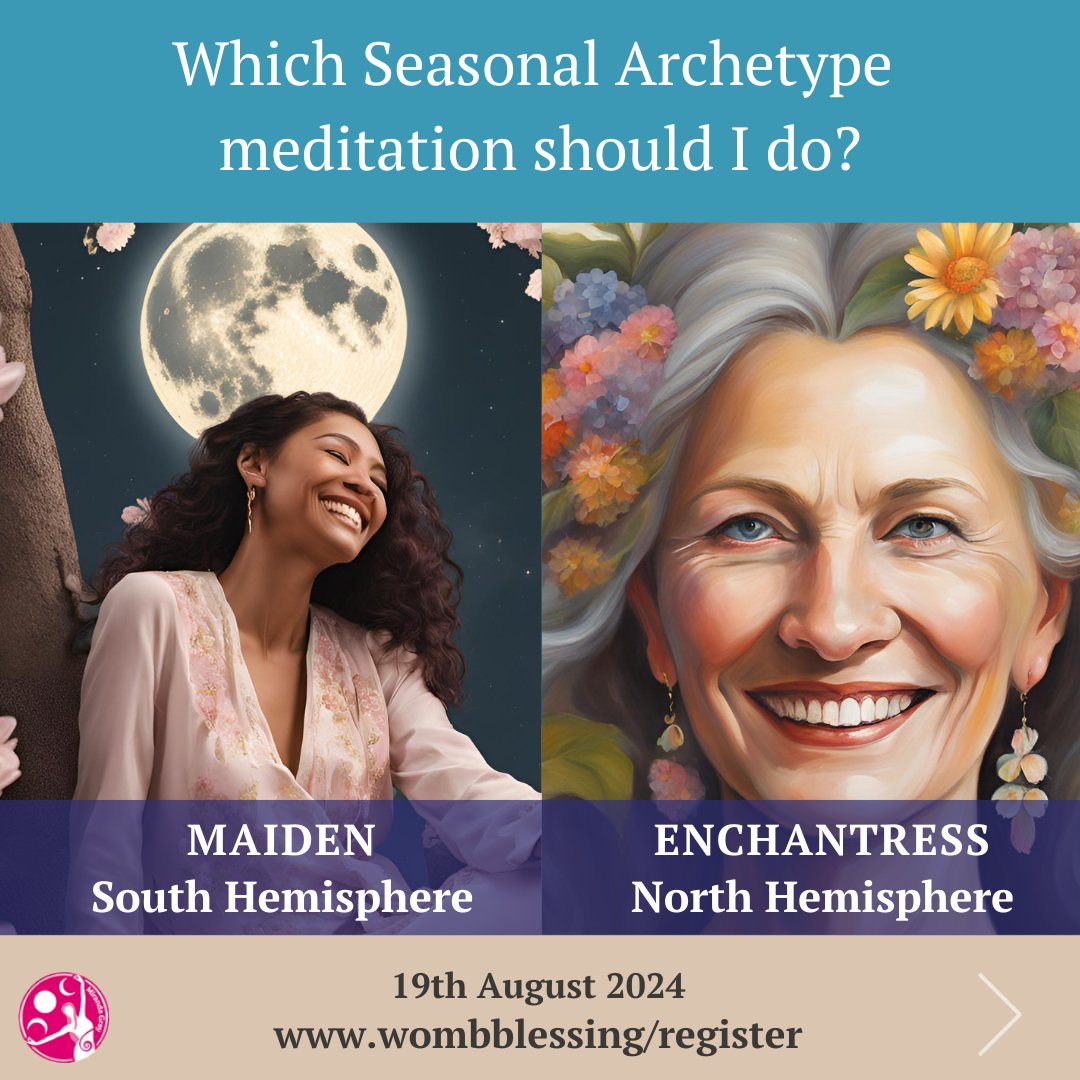 wombblessing's tweet photo. The optional Archetype Meditations for the 19 August Worldwide Womb Blessing are:
Northern Hemisphere: Abundance (Enchantress)
Southern Hemisphere: Womb Renewal (Maiden)
We’re sorry that the wrong information was given on the email that was sent out today. Oops! https://t.co/2b6whGUbeB