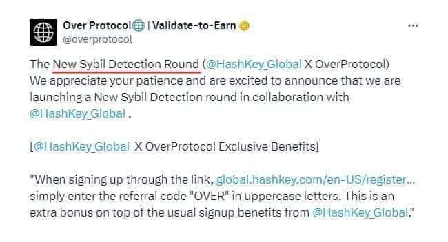 AdakoleOla's tweet photo. Oya, @overprotocol don start New Sybil Detection For those wey no complete KYC on Flipster, no worry, @HashKey_Global got you! Do am sharp sharp from August 19, 5 A.M. (UTC) to August 26, 00:00 A.M. (UTC). #OverProtocol #SybilDetection #HashKeyGlobal https://t.co/uMZYStp3zI