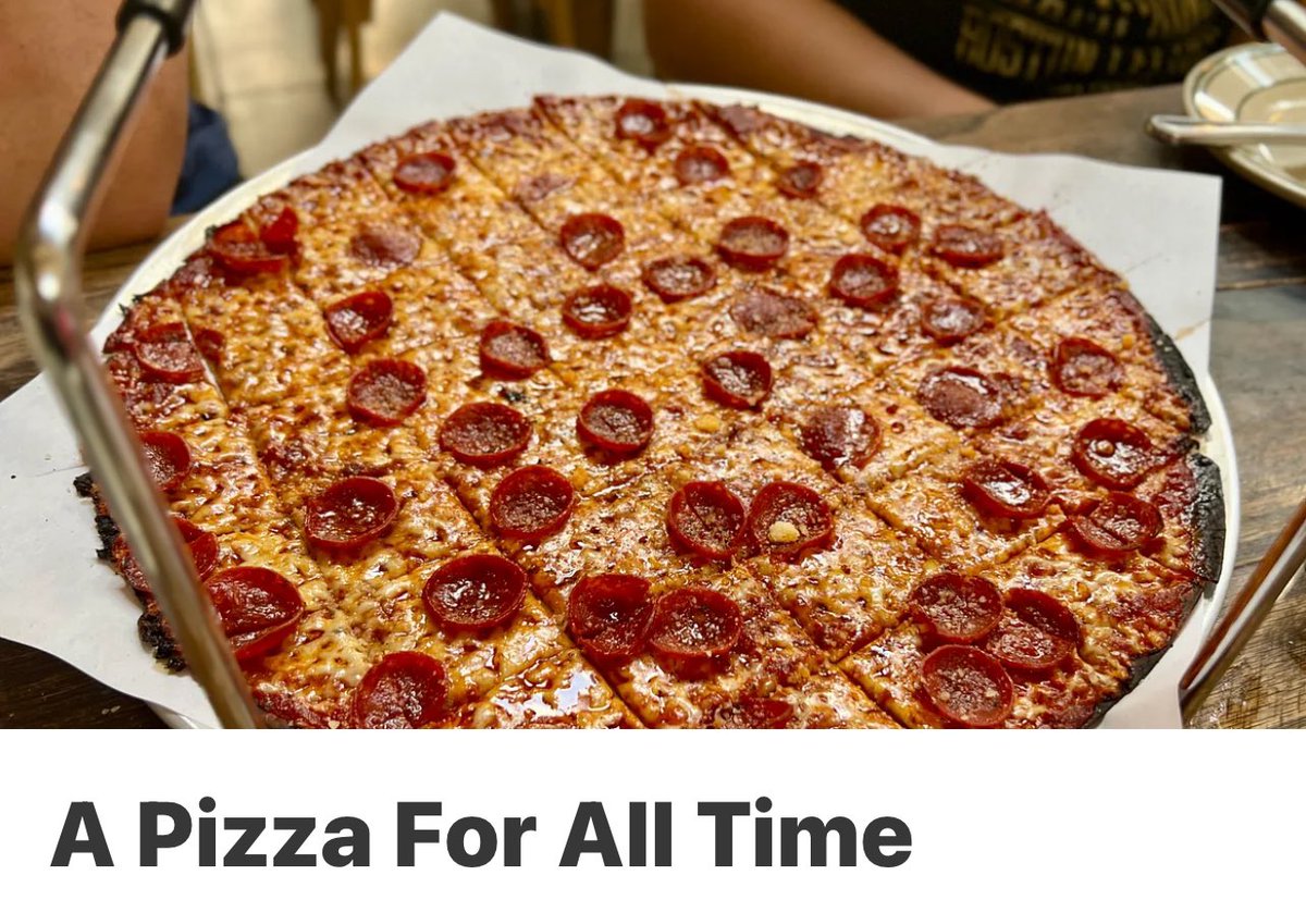 Greatest Chicago thin crust pizza of all time. 

thehunger.substack.com/p/a-pizza-for-…