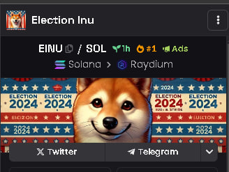 Election_Inu's tweet photo. Top 1 DexScreener, Top 1 Sol Trends! 🔥🔥

Soon $EINU will be top-1 on all exchanges! https://t.co/7B6CpYcVuf