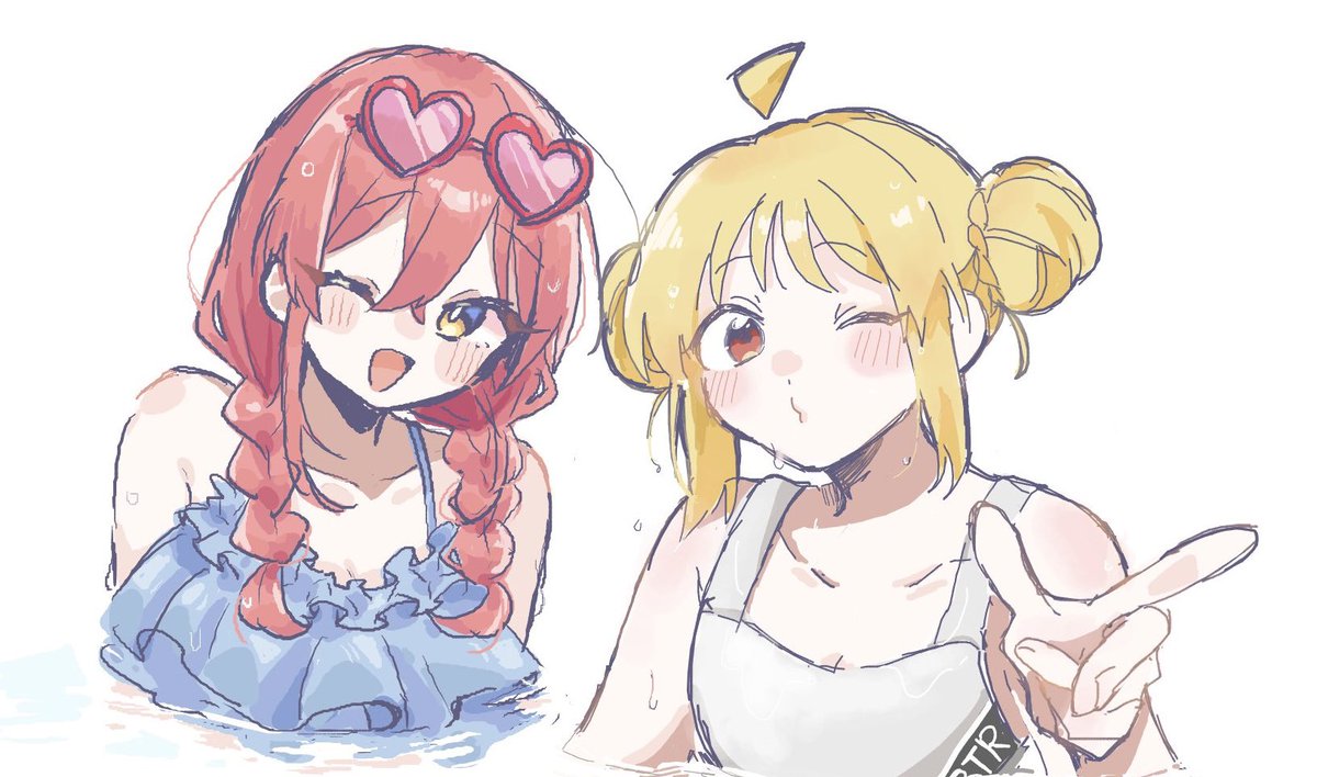 伊地知虹夏 ,喜多郁代 「マブダチの藤と結束ばんどお絵描きしたよ〜〜 」|れゐなのイラスト