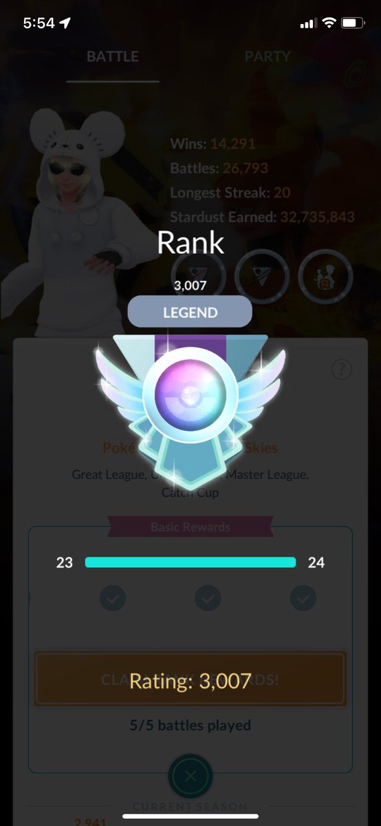 YYdsAceGrubi's tweet image. We got Legend for the 9th Time with Back 2 back 5:0s from 2868 to 3007. GGs everyone. It was a rough Season. #Battlers
