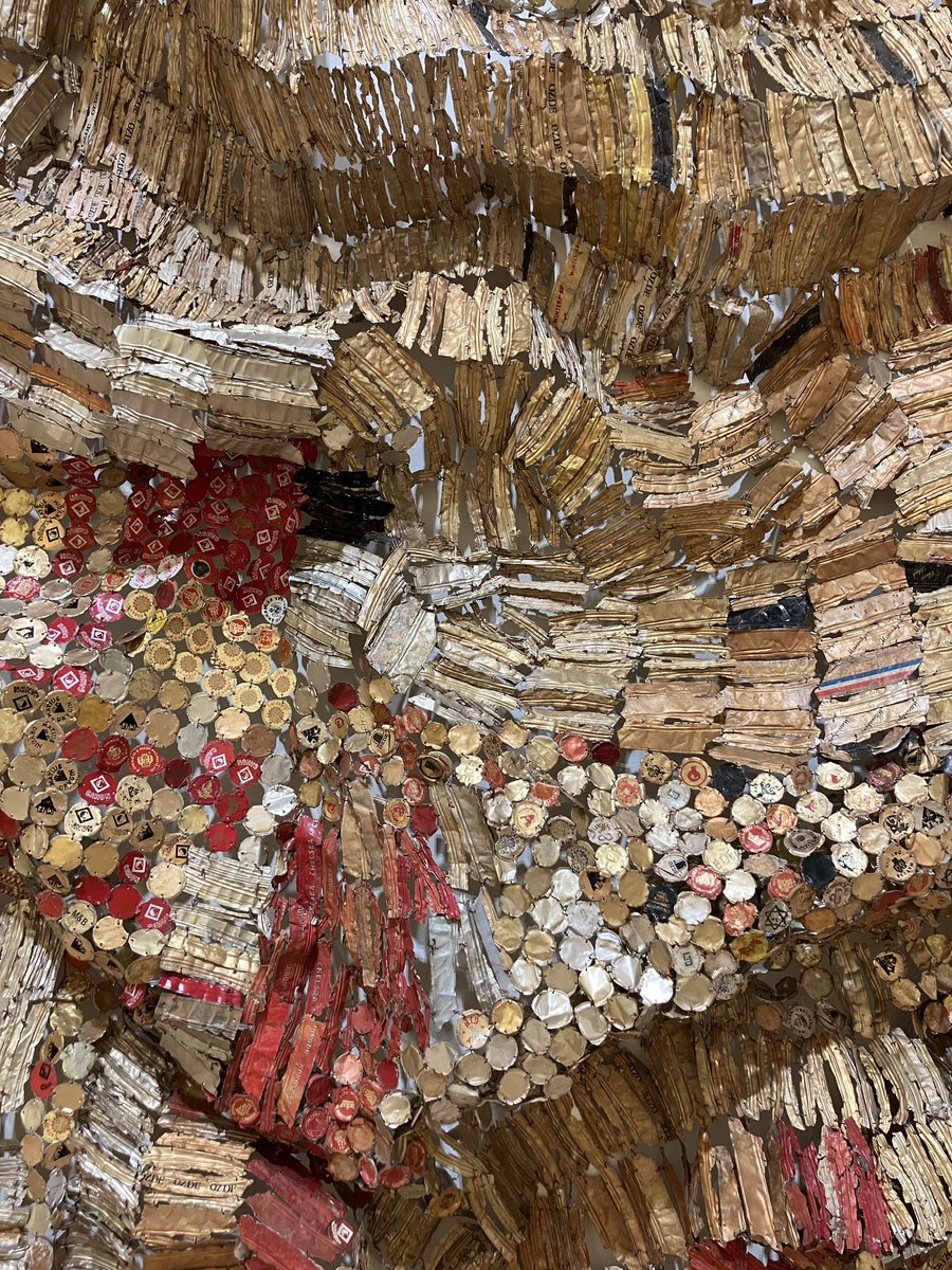 Stunning exhibition during the Festival and beyond by El Anatsui at Edinburgh’s Talbot Rice gallery and the old Quad. Includes a site specific piece inspired by books and materials from the Scottish Mission in Ghana when he was a child.