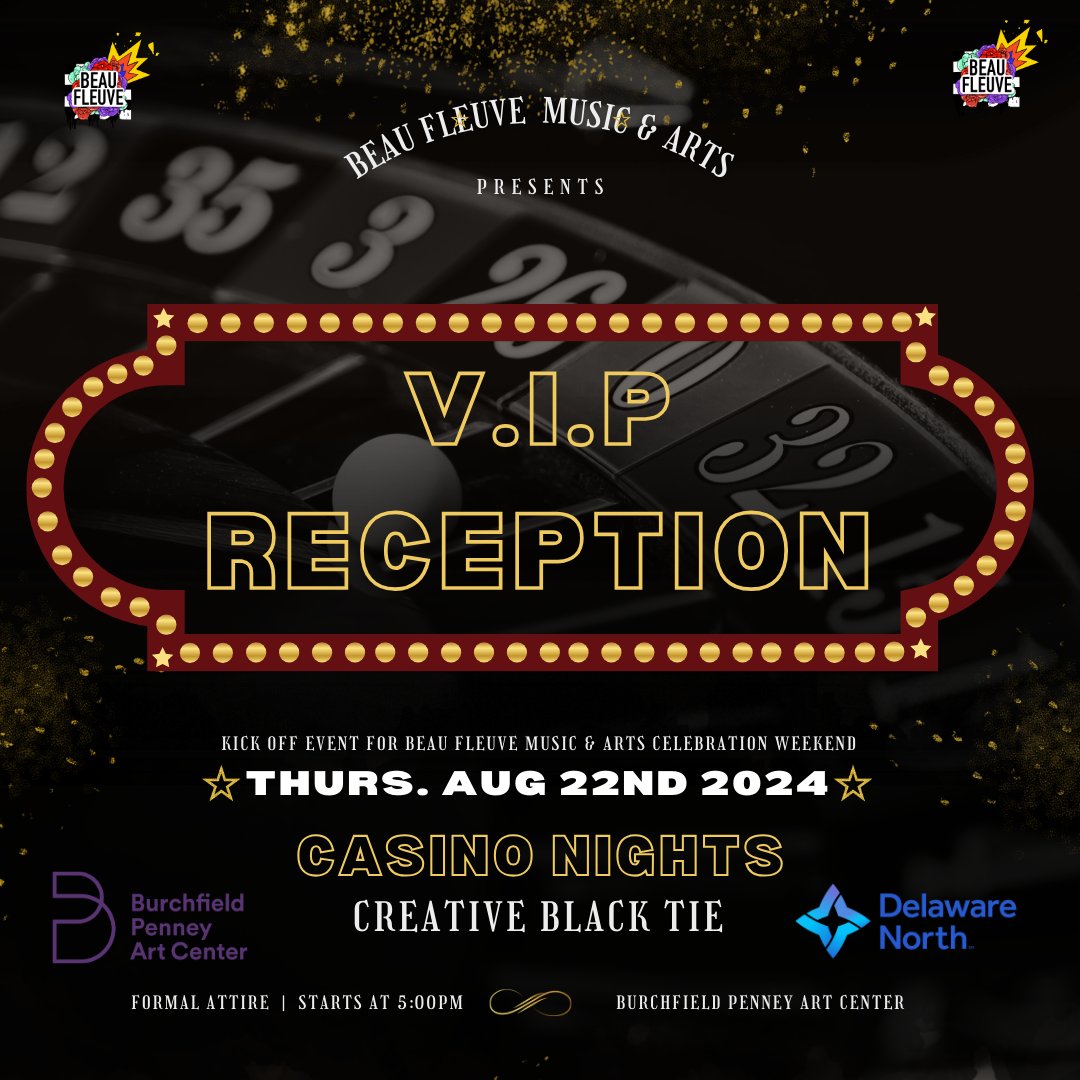 BTPMTheBridge's tweet image. 🎉 #BeauFleuve is almost here!! The weekend kicks off this Thursday, Aug. 22 with a Casino Nights-themed #VIPReception! ♠️ 
📍 Buffalo Central Terminal
🎫 Tickets are available on tickettailor or beaufleuvemusicarts.com

📸 @beaufleuvemusicarts (IG)