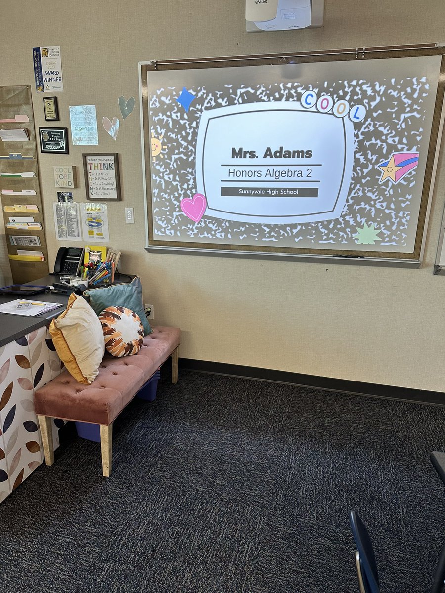MrsAdamsAlgebra's tweet photo. Shoutout to the best teacher husband there ever was for helping me hang my whiteboards and organize my room! 💙💛@adams_spenser https://t.co/5elGcGV6Sc