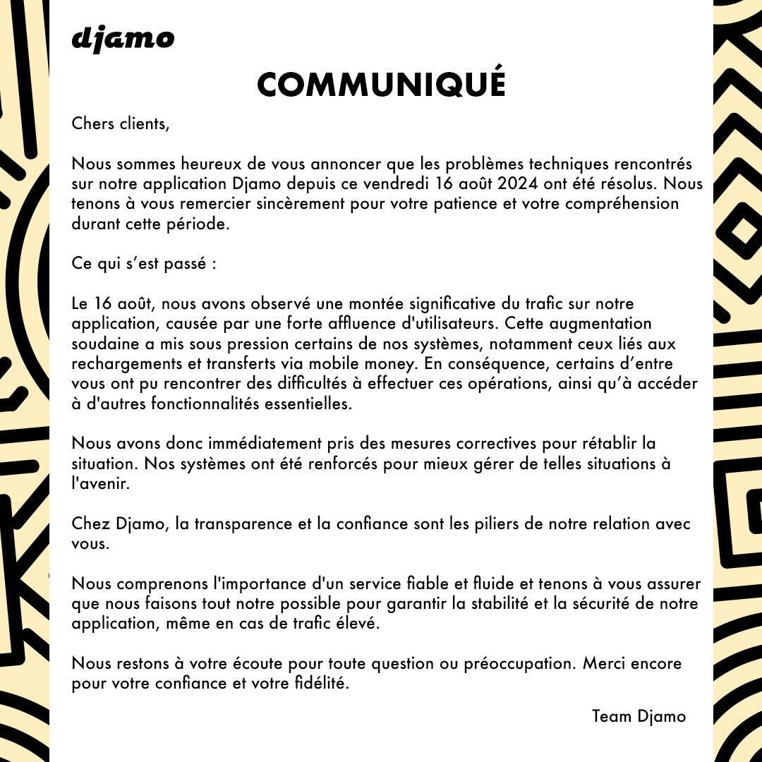 djamoci's tweet photo. 🚨 Communiqué 🚨 https://t.co/IqYpE7vlyM