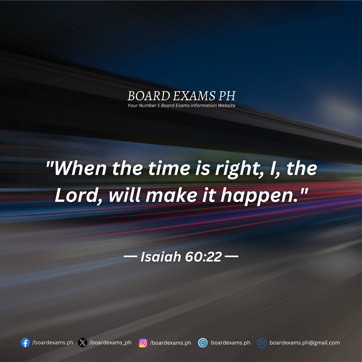 "When the time is right, I, the Lord, will make it happen." ━ Isaiah 60:22

➝ August 2024 BLEPP Results:
bit.ly/BLEPPResults20…

Good luck, Future RPms! 🙏