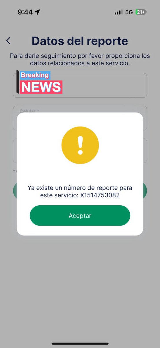 Seguimos sin luz <a href="/CFE_Contigo/">CFE_Contigo</a> aqui el número de reporte, agradecemos su pronta atención ya que varias familias se encuentran perjudicadas.