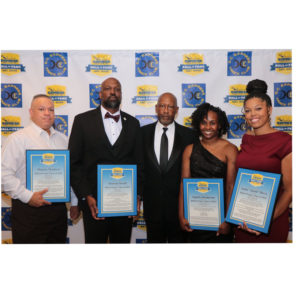 coach_ron_'s tweet photo. 2024 D.C. Express Hall of Fame Inductees Angelica Henderson Sonni Maria Boyce Octavius R. Terrell Maurice Mordecai #HallOfFame #ProtectTheLegacy #dcexpresstc #alumni #classof2004 @DCExpressTrack https://t.co/MXlSebIuk9