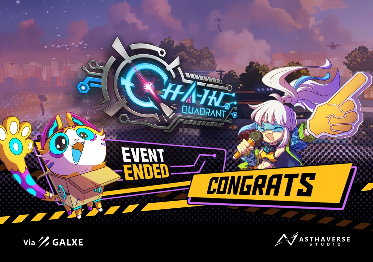 chainquadrant's tweet photo. ๐ The Galxe event has ended, and the prizes have been distributed! Thank you to everyone who participated. Congratulations to all the winners! ๐
Stay tuned for more exciting events in the future! ๐
#ChainQuadrant #Galxe https://t.co/TDnQyQJV8p