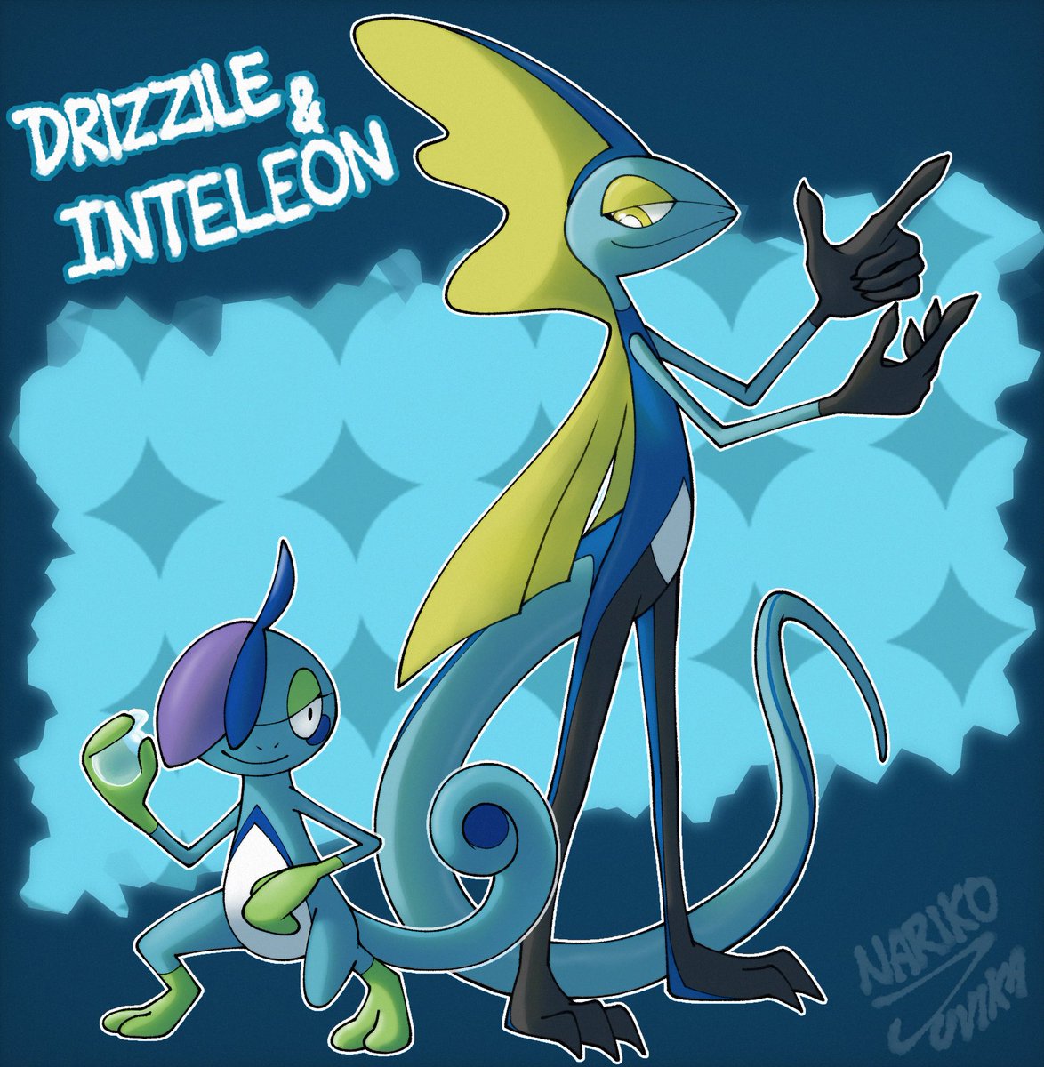JvLychee's tweet image. 💙💙🫧🦎
#Pokemon #Drizzile #Inteleon