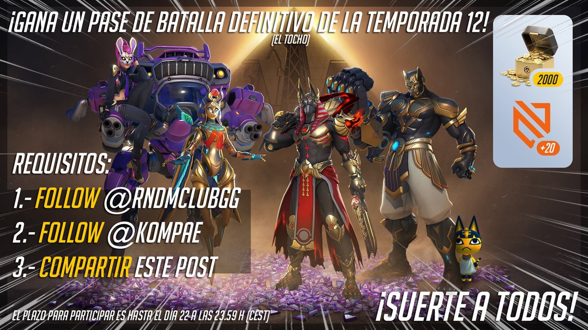 Kompae's tweet photo. 🔥 ¡Calentamos la pretemporada! 🔥
🔥 ¡Consigue gratis el pase de batalla para la T12! 🔥

Gracias a @EreusGG, con solo tres pasos entrarás en el sorteo:

🔸 Sigue a @RNDMClubGG
🔸 Sigue a @Kompae
🔸 ¡Haz RT a este mismo tweet...
🔸 ... y suerte! ⭐️ https://t.co/j0MPEGTeGE