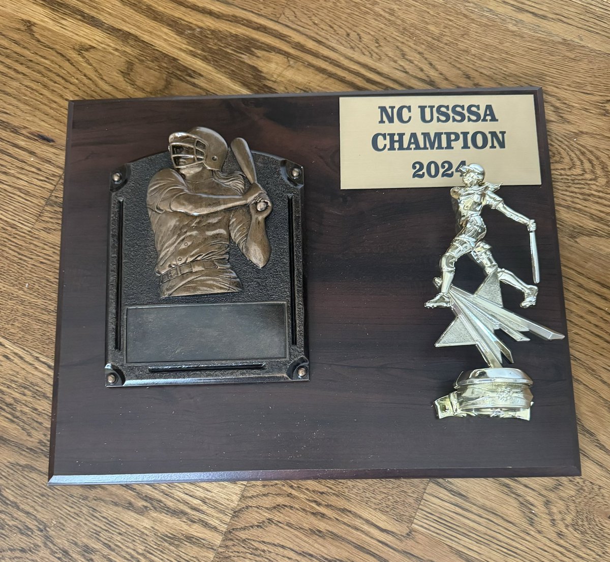 Proud of my team, Shockers Fastpitch 18U, for taking the gold this weekend. I was awarded the championship plaque for going .889 on the tournament.  Lets go!!!