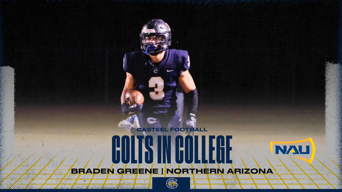 Casteel Football (@casteelfootball) on Twitter photo Good luck to <a href="/Braden_Greene3/">Braden Greene</a> and his <a href="/NAU_Football/">NAU Football</a> teammates on their upcoming season!
<a href="/CoachNewcombe/">Bobby Newcombe</a> <a href="/casteeltdclub/">Casteel TD Club</a> <a href="/CasteelAthletic/">Casteel Athletics</a> <a href="/AriannaGrainey/">Arianna Grainey</a> Good luck to <a href="/Braden_Greene3/">Braden Greene</a> and his <a href="/NAU_Football/">NAU Football</a> teammates on their upcoming season!
<a href="/CoachNewcombe/">Bobby Newcombe</a> <a href="/casteeltdclub/">Casteel TD Club</a> <a href="/CasteelAthletic/">Casteel Athletics</a> <a href="/AriannaGrainey/">Arianna Grainey</a>