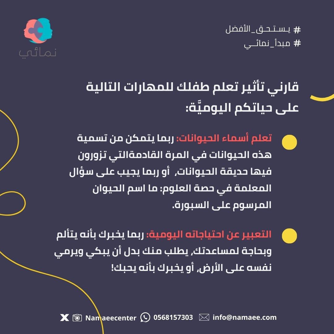 namaeecenter's tweet photo. قارني تأثير المهارات على حياة طفلك🔻

#يستحق_الأفضل #مبدأ_نمائي https://t.co/Vn2crCs7qk