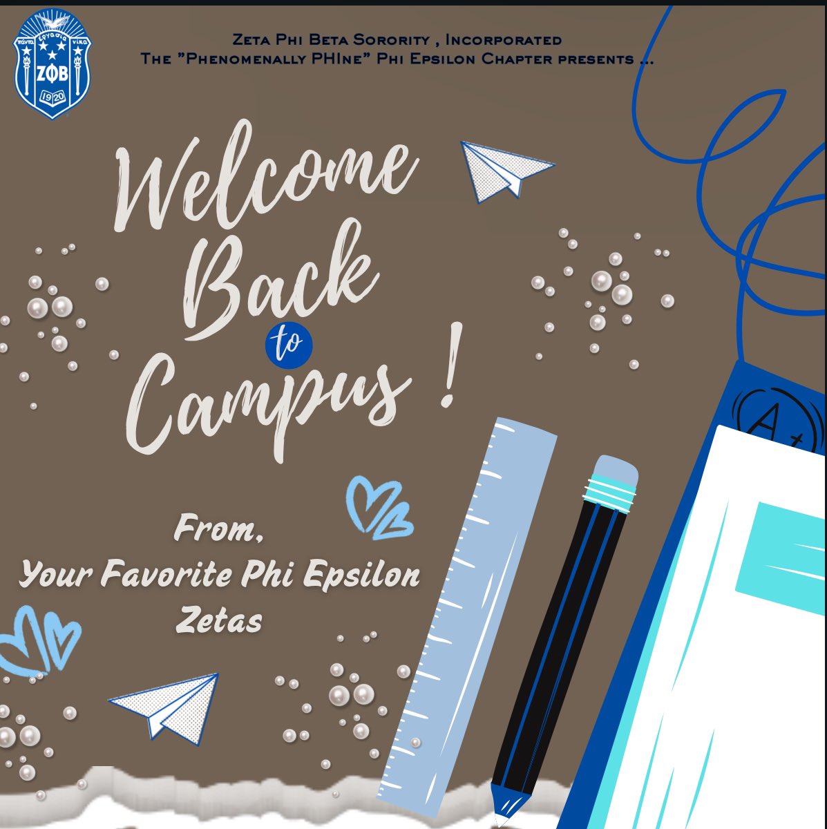 Welcome back to campus, Coogs! 

Your favorite Phenomenally PHIne Zetas are back on campus and ready for the semester. 💙🕊️ 

Make sure to turn post notifs on so you never miss an event flyer or service project! 🫶🏾

Good luck to everyone! 

#zetaphibeta #uhzetas #phiepdontstop