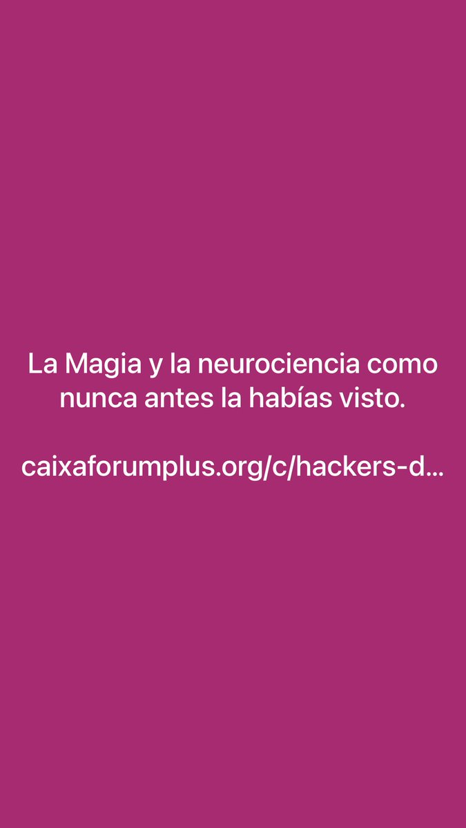 La Magia y la neurociencia como nunca antes la habías visto.

caixaforumplus.org/c/hackers-del-…