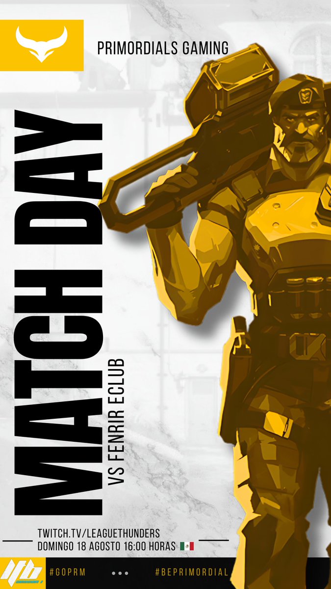 Llego el dia del match contra  <a href="/FenrirEClub/">Fenrir Esports Club</a> 
en la <a href="/LeagueBlueT/">League Thunder</a>  a las 4:00pm hora MX

Ven a apoyarnos!
#GoPRM #BePrimordials
