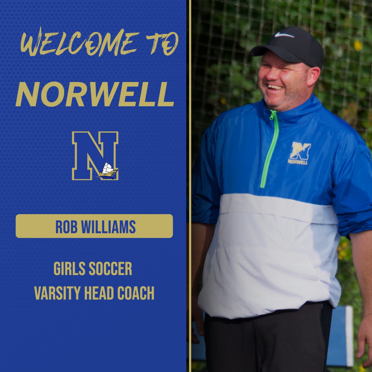 Norwell Athletics is excited to announce that Coach Rob Williams has been hired as the Interim Varsity Head Coach for Girls' Soccer.

With two decades of coaching experience, Coach Williams is the perfect fit to lead the program moving forward!