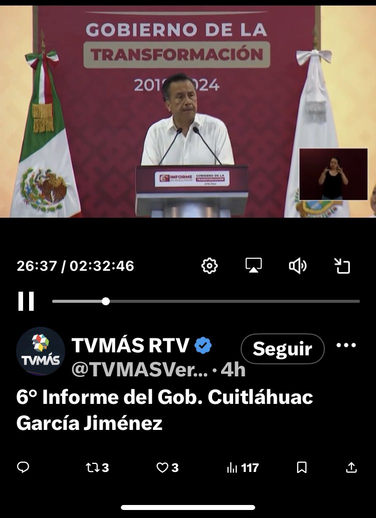 ElMercurioVer's tweet photo. En el auditorio "Benito Juárez" de la #CDeVer hoy domingo @CuitlahuacGJ rindió su último informe adelantándose a la fecha oficial:y solo 118 personas vieron la transmisión en vivo y 3 le dieron ❤️y 🔁 Ese es su nivel de aceptación:acusó a lo Medios de "callar" su "transformación" https://t.co/E3g0Vv86dC