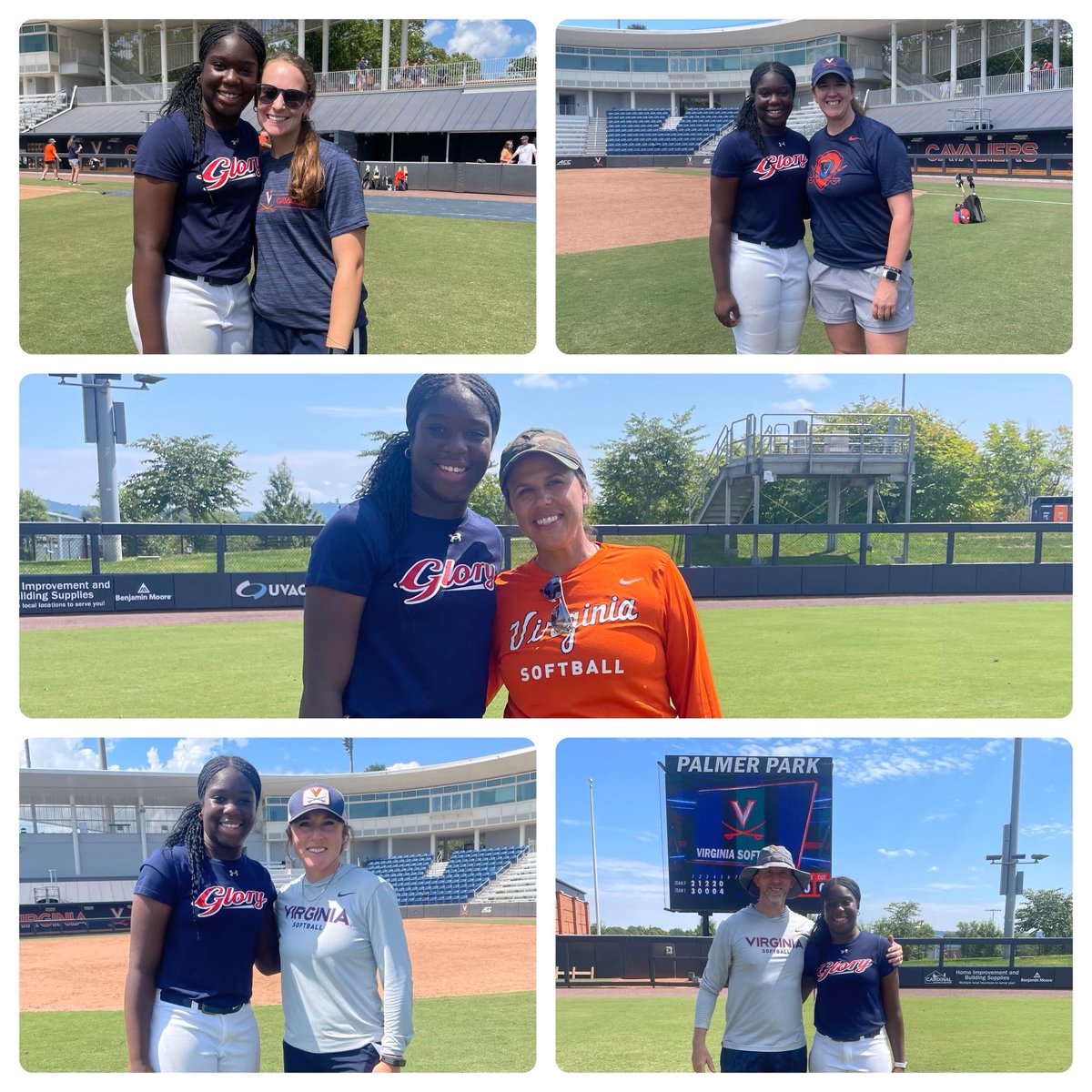 Bayley Bonso-Bruce (@bayleybb2027) on Twitter photo Had a great time these past 2 days <a href="/UVASoftball/">Virginia Softball</a> camp. Thank you to all the coaches and players who made it possible. Can’t wait to visit again!
<a href="/Coach_Jo4444/">Joanna Hardin</a> <a href="/CoachTylka/">Jeff Tylka</a> <a href="/JamieAllred24/">Jamie Allred</a> <a href="/catyreeves/">Caty Reeves</a> <a href="/mlhouge/">Mikayla Houge</a> <a href="/VAGlory_Hills/">VA Glory Hills</a> <a href="/SuzyWillemssen/">Suzy Willemssen</a> Had a great time these past 2 days <a href="/UVASoftball/">Virginia Softball</a> camp. Thank you to all the coaches and players who made it possible. Can’t wait to visit again!
<a href="/Coach_Jo4444/">Joanna Hardin</a> <a href="/CoachTylka/">Jeff Tylka</a> <a href="/JamieAllred24/">Jamie Allred</a> <a href="/catyreeves/">Caty Reeves</a> <a href="/mlhouge/">Mikayla Houge</a> <a href="/VAGlory_Hills/">VA Glory Hills</a> <a href="/SuzyWillemssen/">Suzy Willemssen</a>