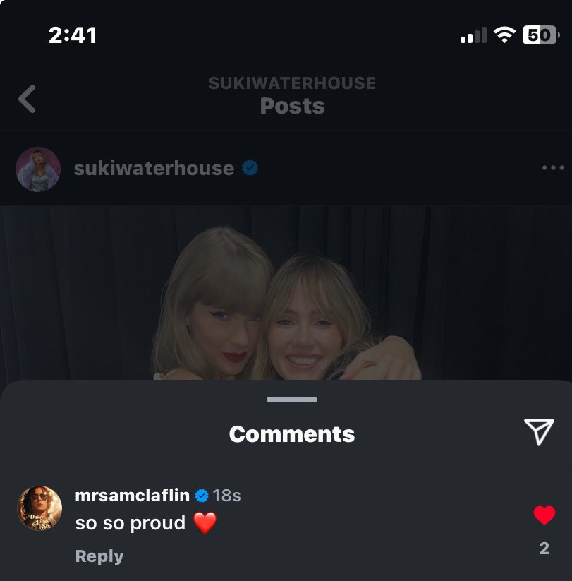 sam claffin being sukis biggest stan once again