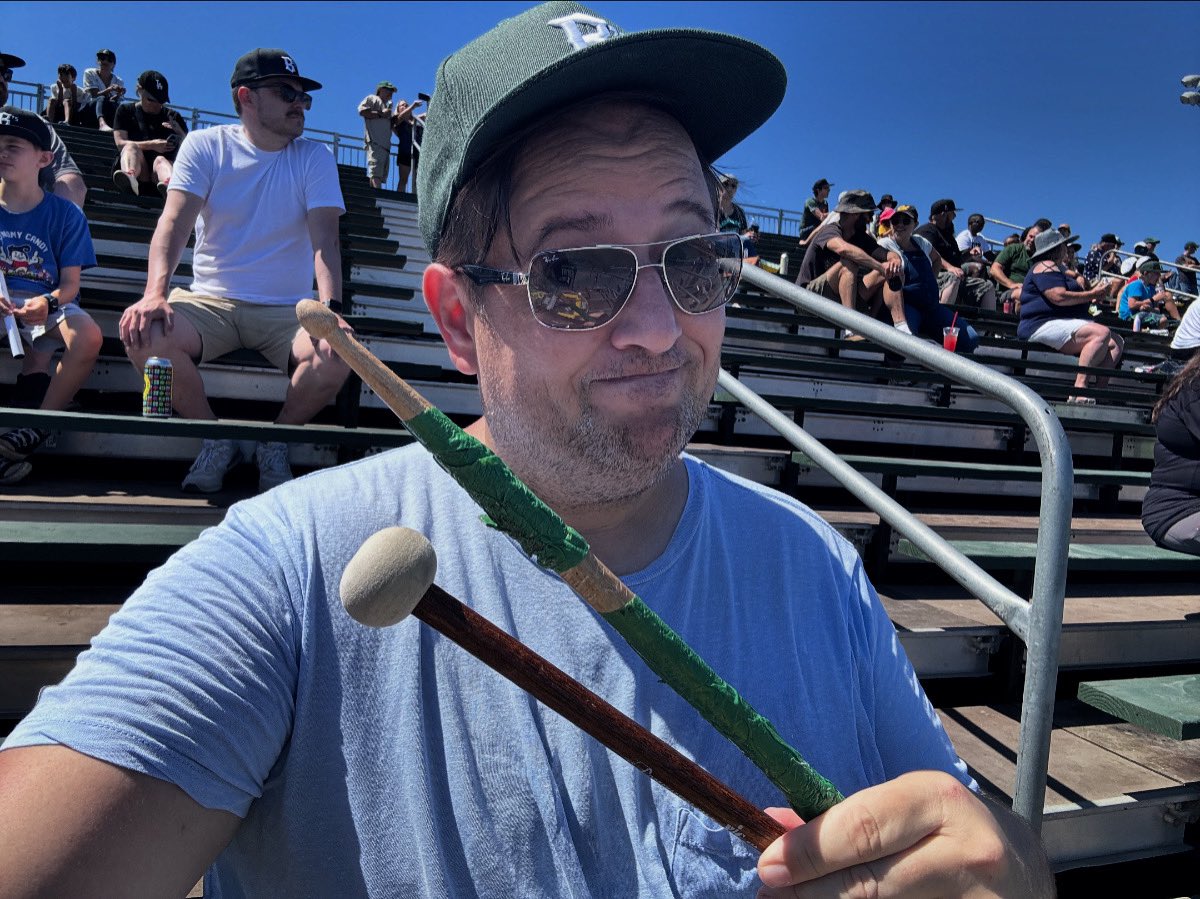 Being a drummer at a professional baseball game wasn’t on my bingo card for 2024 <a href="/OaklandBallers/">Oakland Ballers</a>. #GoBallers #oakland68s ⚾️