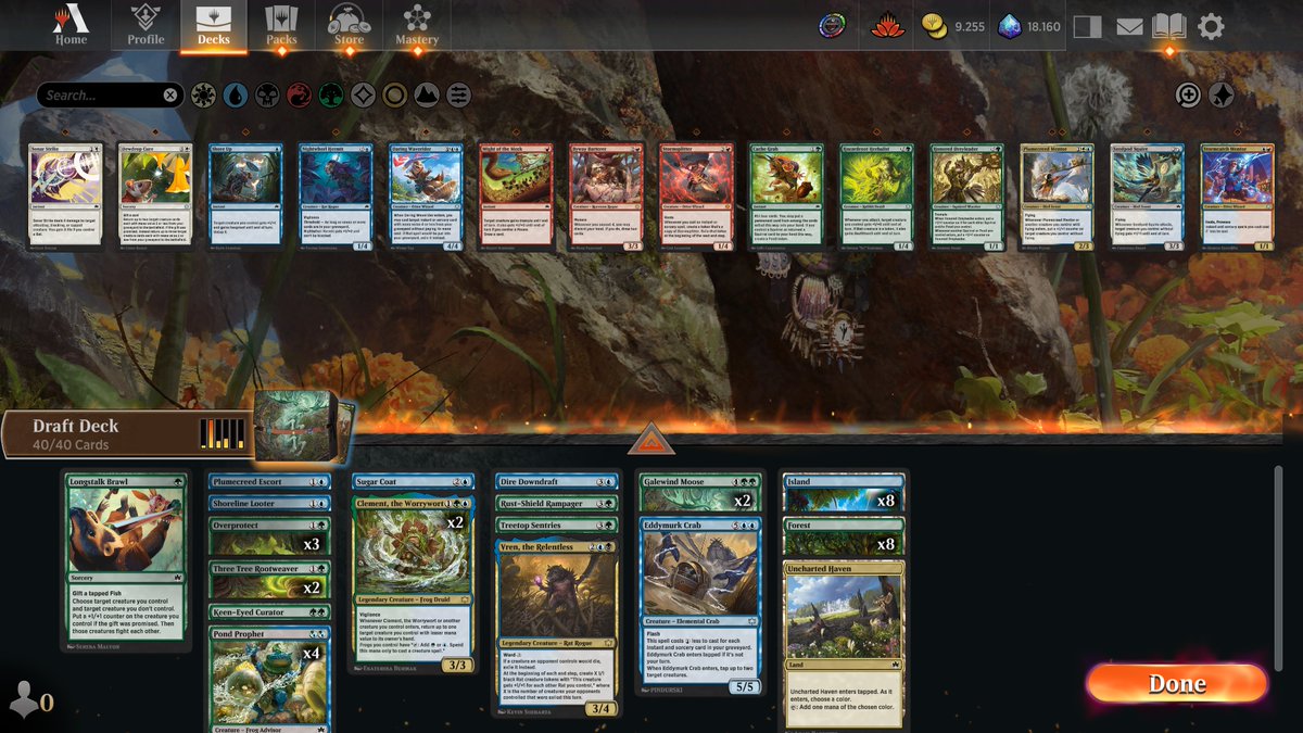 Finally cashed the Arena Open with a close to perfect 
7-1 (3-1 Squirrels &amp; 4-0 Frogs) for 2k 😁
Might be enough to pay for my Bloomburrow entries lol.