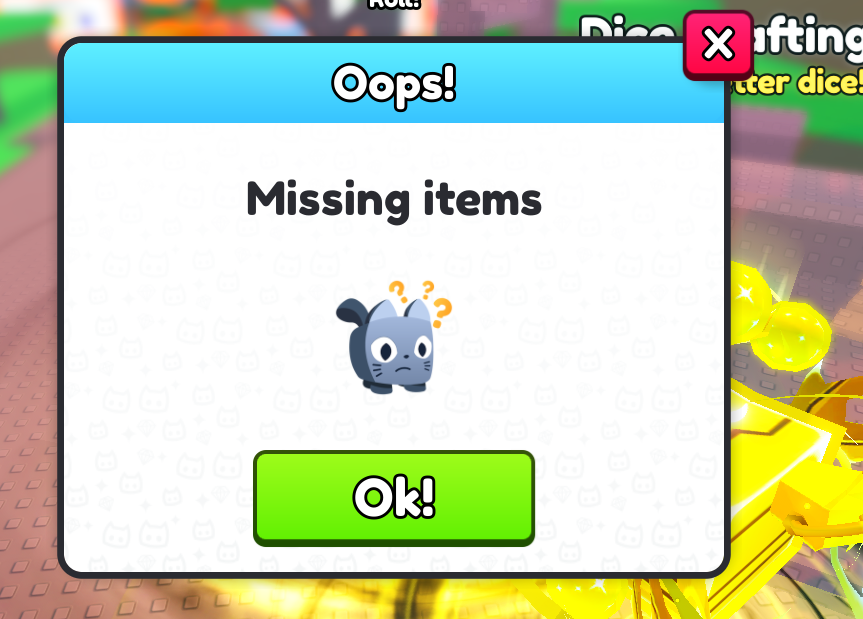 Gamer29174948's tweet photo. @BuildIntoGames Hi!

Update is very good, but for some reason i cant create any dice even tho i have enougb items and shwos me only this. Is there any fix for it? https://t.co/9qdVBICv2b