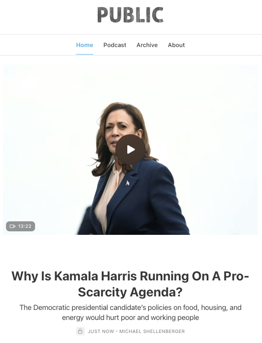 Kamala Harris &amp; her supporters appeared to walk back their endorsement of price controls, but they didn’t. As such, Harris’ policies would still result in greater scarcity and higher prices of food, energy, and housing, reflective of the Democrats' opposition to economic growth.