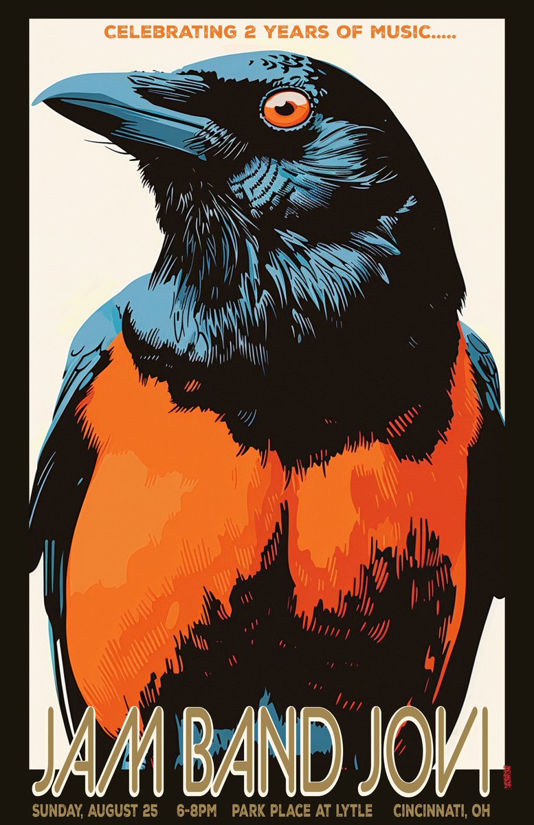 JamBandJovi's tweet image. Jam Band Jovi has 3 gigs this weekend:

Friday: 8-11p at @LuciusQBBQ (we are proud to present the G-String Trio for ONE NITE ONLY)

Saturday: 8-midnite at Riverside Marina

Sunday: 6-8p at Park Place at Lytle (private event &amp;amp; 2nd anniversary)

All art by JBJ 6th man @BoboMoreArts