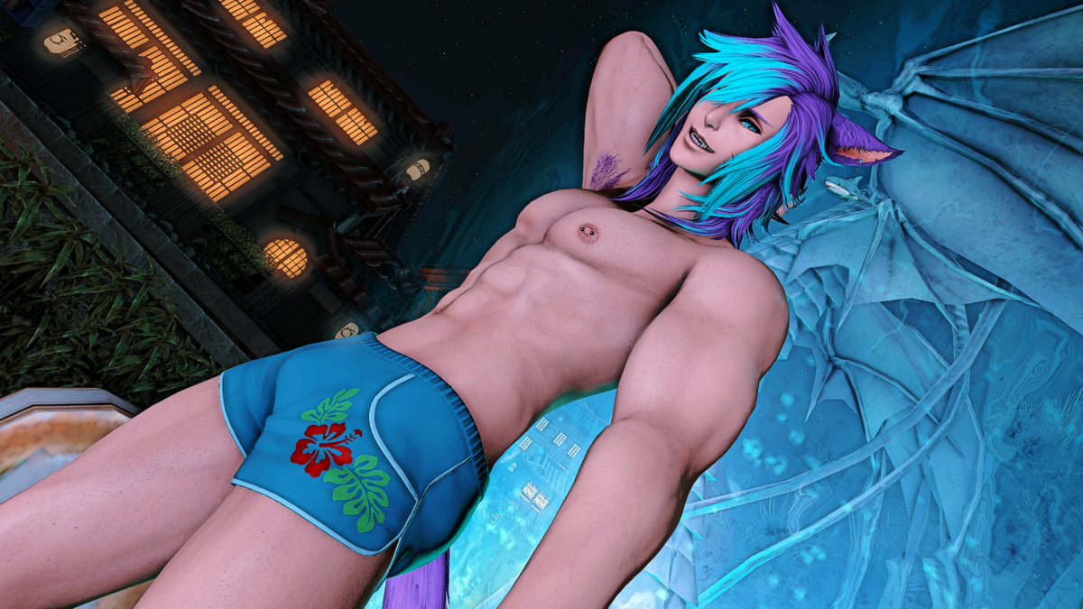 Up for a night swim?🌊These trunks won't be staying on for long.~😈