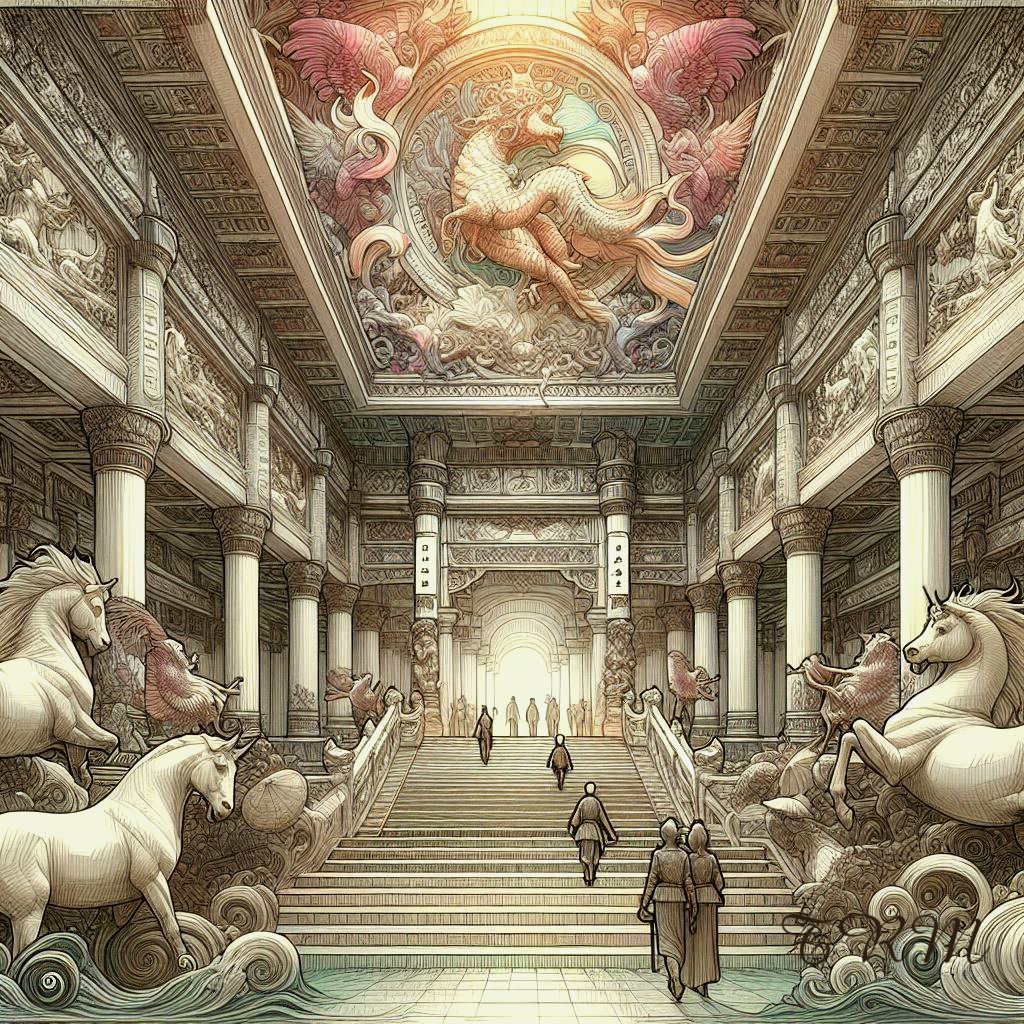 TruckersRule's tweet image. Exploring the intricate design and mythical elements of this grand hall! 🏛️✨ The blend of fantasy and architecture sparks creativity.

 #Art #Architecture #FantasyDesign #Inspiration 
#Creativity 
🎨🔍