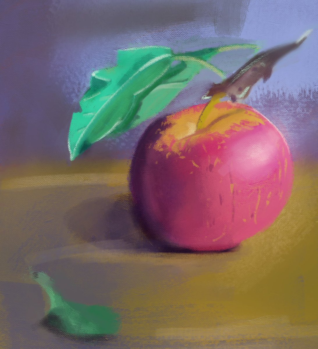 Ignian's tweet image. Just a simple colour practice.

#colorpractice #colourpractice #painting
#digitalpainting #apple #stilllife