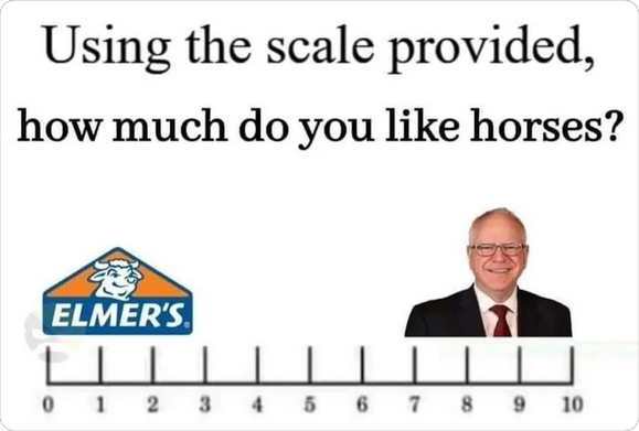 I'm about a 6.75, on the Tim Walz scale.