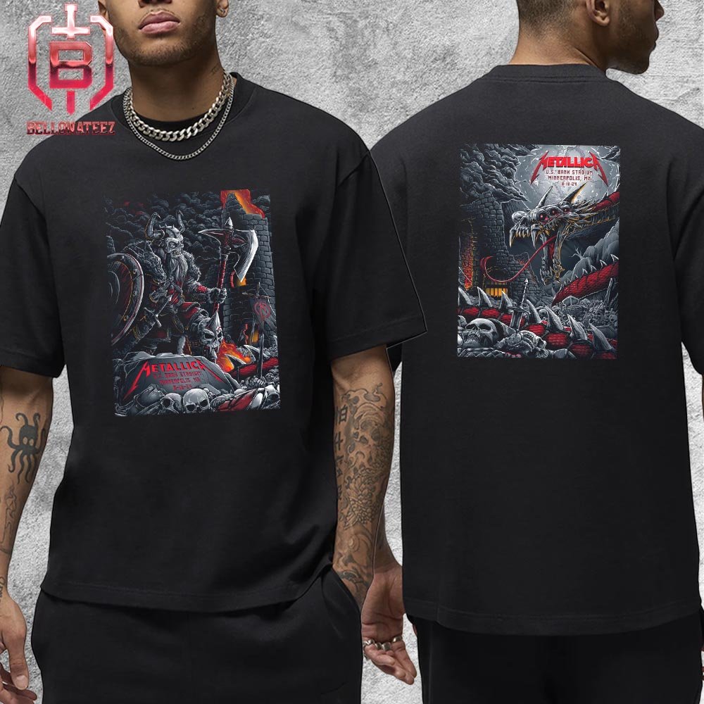 Bellonateez's tweet photo. Metallica M72 North American Tour 2024 Pop Up Store Combined 2 Nights Poster At US Bank Stadium Minneapolis MN On August 16th And 18th 2024 Two Sides Unisex T-Shirt #Metallica #M72minneapolis #metontour
>>>>https://t.co/zs7fQhtyoe https://t.co/pD7m6Fdage