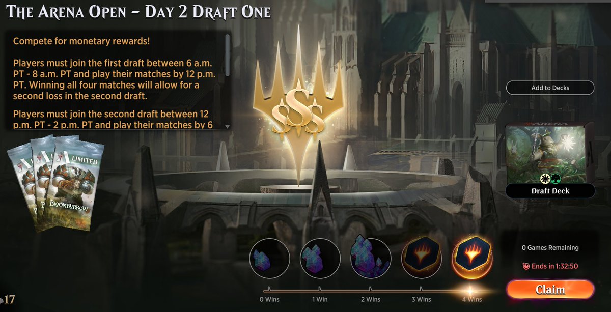 daniel_multer's tweet image. 4-0 in the Arena Open D2 Draft 1
First time playing Builder&apos;s Talent, and they were great
Deck was able to go much wider than I expected (and maybe I should have played Rabbit Response)
Highlights were attacking with a 17/17 Moose and a 15/15 Moose
@fireshoes @mtghorde