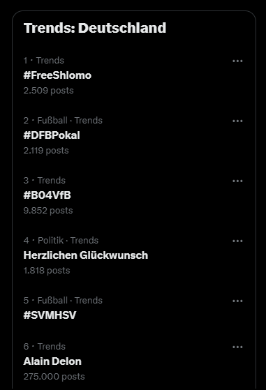 #FreeShlomo auf Platz 1 in den Trends.
<a href="/shlomo96/">Zertifikatsmaurer Aron Pielka</a>