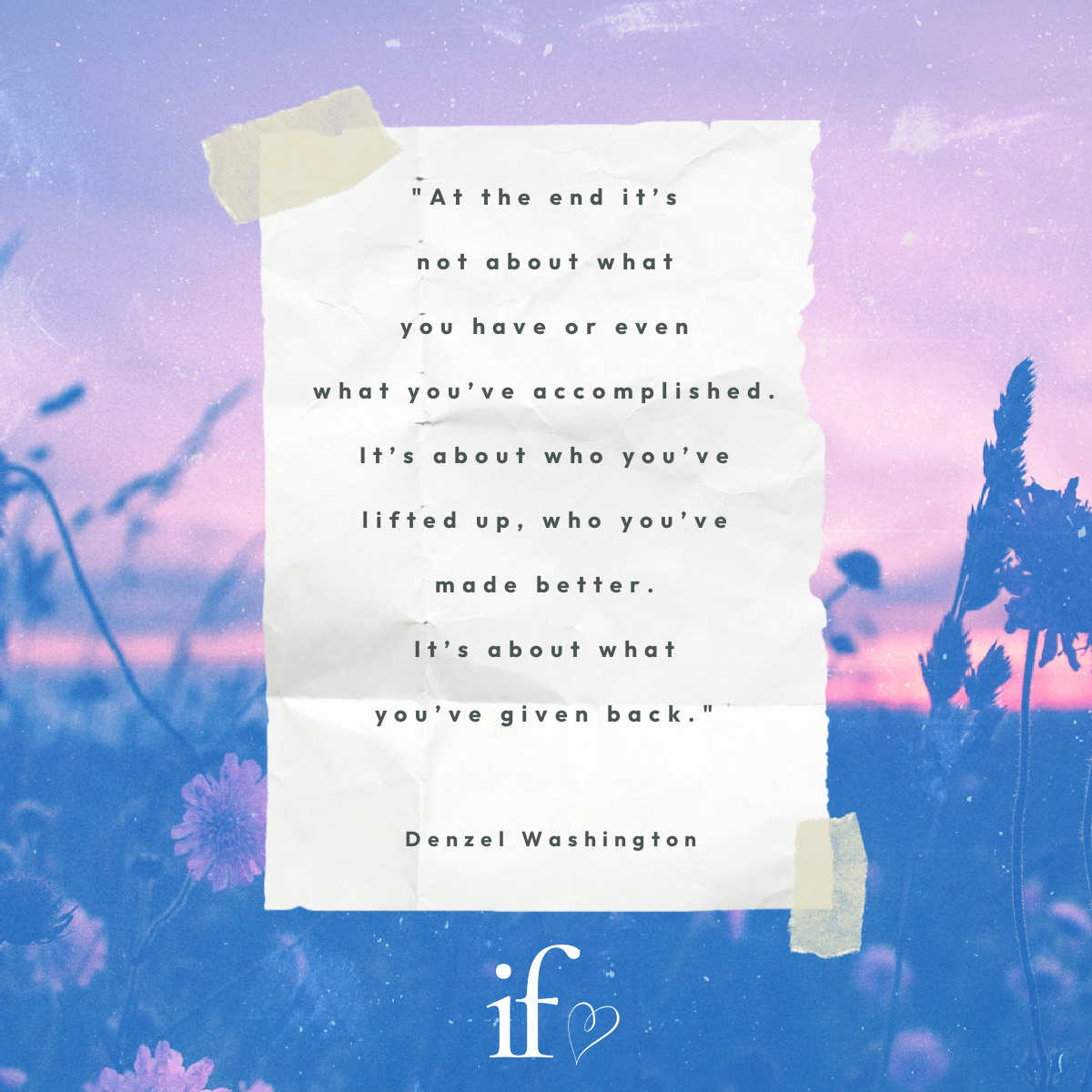 innocencefreed's tweet image. &quot;At the end it’s not about what you have or even what you’ve accomplished. It’s about who you’ve lifted up, who you’ve made better. it’s about what you’ve given back.&quot;
~ Denzel Washington 

#denzelwashington #quotes #helpachild #healasoul #EndHumanTrafficking