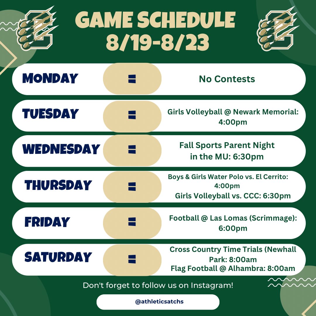 Concord High School Athletics (@athleticsatchs) on Twitter photo Come out and support all of our <a href="/concord_high/">Concord High School</a> teams in action this week! 💛💚💪🐻
<a href="/concordbearsfb/">CHSBearsFootball</a>
<a href="/MtDiabloUSD/">MDUSD</a>
<a href="/All_DAL_Sports/">Diablo Athletic League</a> Come out and support all of our <a href="/concord_high/">Concord High School</a> teams in action this week! 💛💚💪🐻
<a href="/concordbearsfb/">CHSBearsFootball</a>
<a href="/MtDiabloUSD/">MDUSD</a>
<a href="/All_DAL_Sports/">Diablo Athletic League</a>