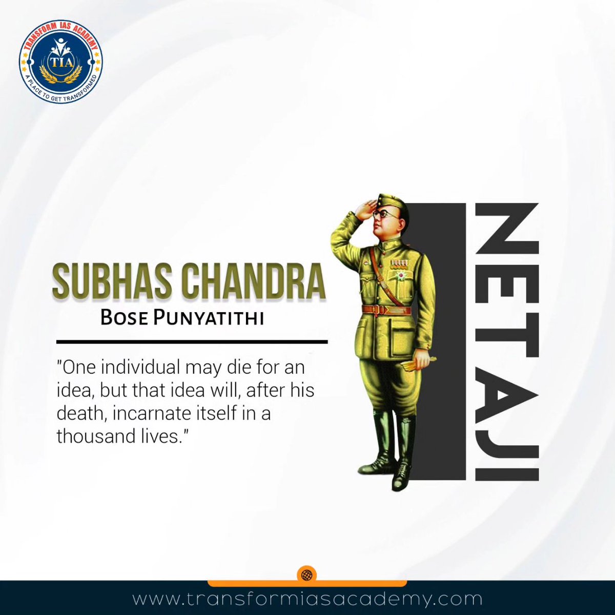 TRANSFORMIAS's tweet photo. Subhas Chandra Bose
Born January 23, 1897
Died August 18, 1945
Was an Indian revolutionary prominent in the Indian Independence Movement against British rule.
#subhaschandrabose #bose
#transformiasacademy https://t.co/WHvzkYBdXn