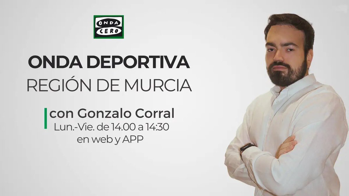 GonzaloCorralMU's tweet photo. 🚦Mañana estamos de VUELTA!

🎙️Volvemos con toda la información deportiva 

⏰14:00 - 14:30

➡️En la web y en la app de @ocrmurcia https://t.co/FkVXjRImQ5