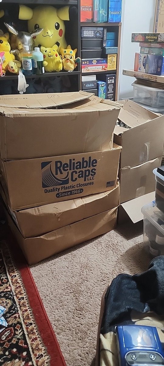 This is just about a third of our Anthrocon overstock lol. We have about 650 or so bottles of spray and maybe 300 bottles of shampoo all ready to go. Not pictured is the few hundred bars of soap we have made too :P Please buy some stuff!